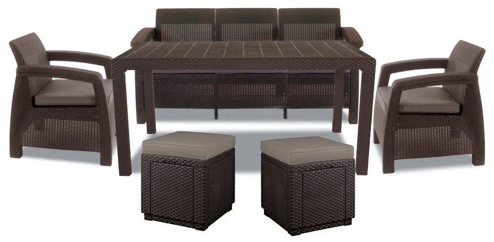 Set de mobilier de grădină Corfu Love max duo cub maro
