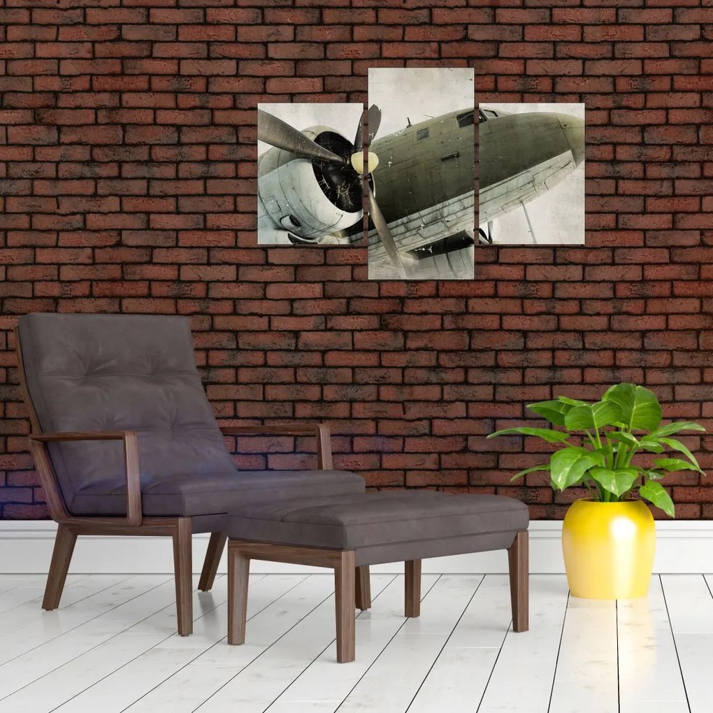 Tablou - Avion vechi cu elice (90x60 cm)