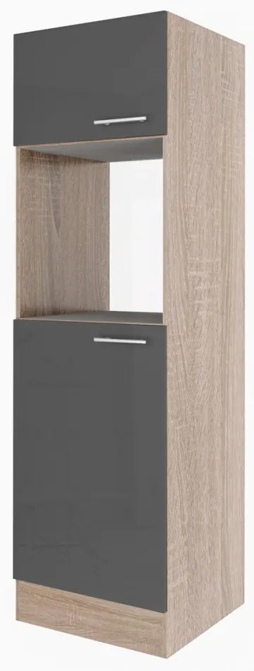 Dulap de cămară Yorki dimensiunea 60, corp din stejar Sonoma, față antracit satinat