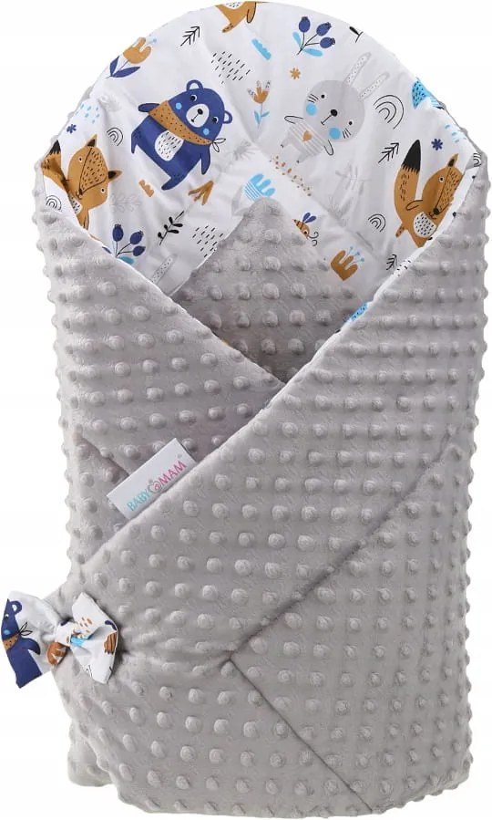 ShopJK FAȘĂ ÎNFĂȘAT COPII CU DOUĂ FEȚE - MINKY BOHO ANIMALS