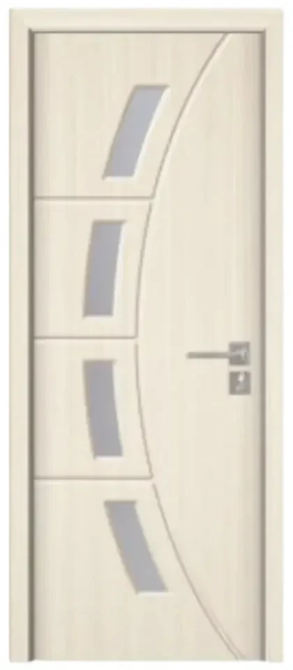Usa Interior din MDF Novo Doors ND508, Cadru din Lemn Masiv, Geam Sablat, KIT COMPLET, Toc , Manere si balamale incluse (Culoare: Alb, Dimensiune: 80