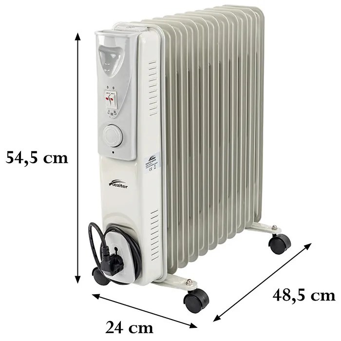 Radiator cu ulei Norde, format din 11 piese, 1000W/1500W/2500W