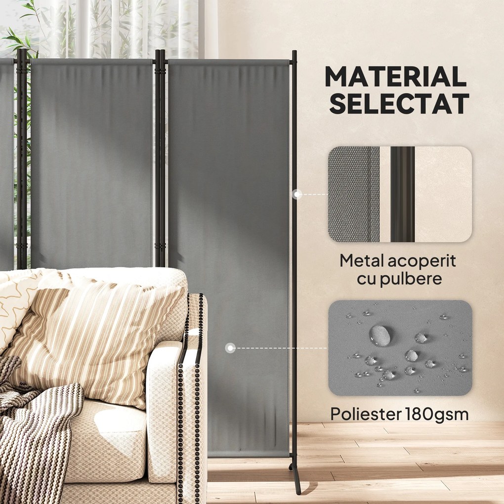 Outsunny Paravan Pliabil de Divizare Camera din 4 Panouri | Aosom Romania