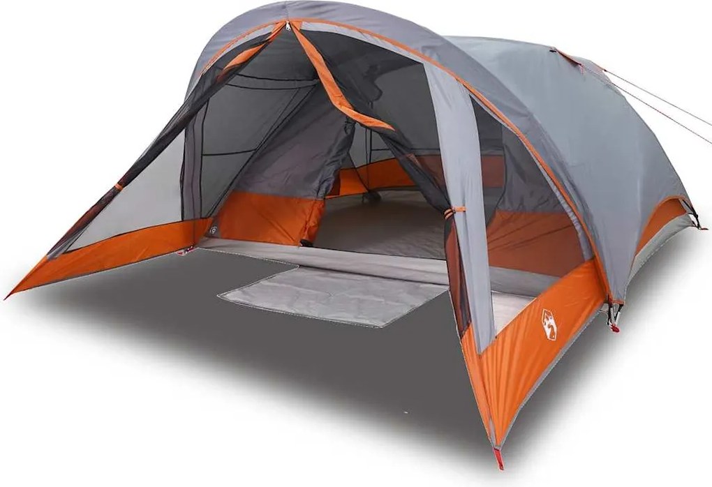 vidaXL Cabină cort de camping 4 persoane gri și portocaliu impermeabil
