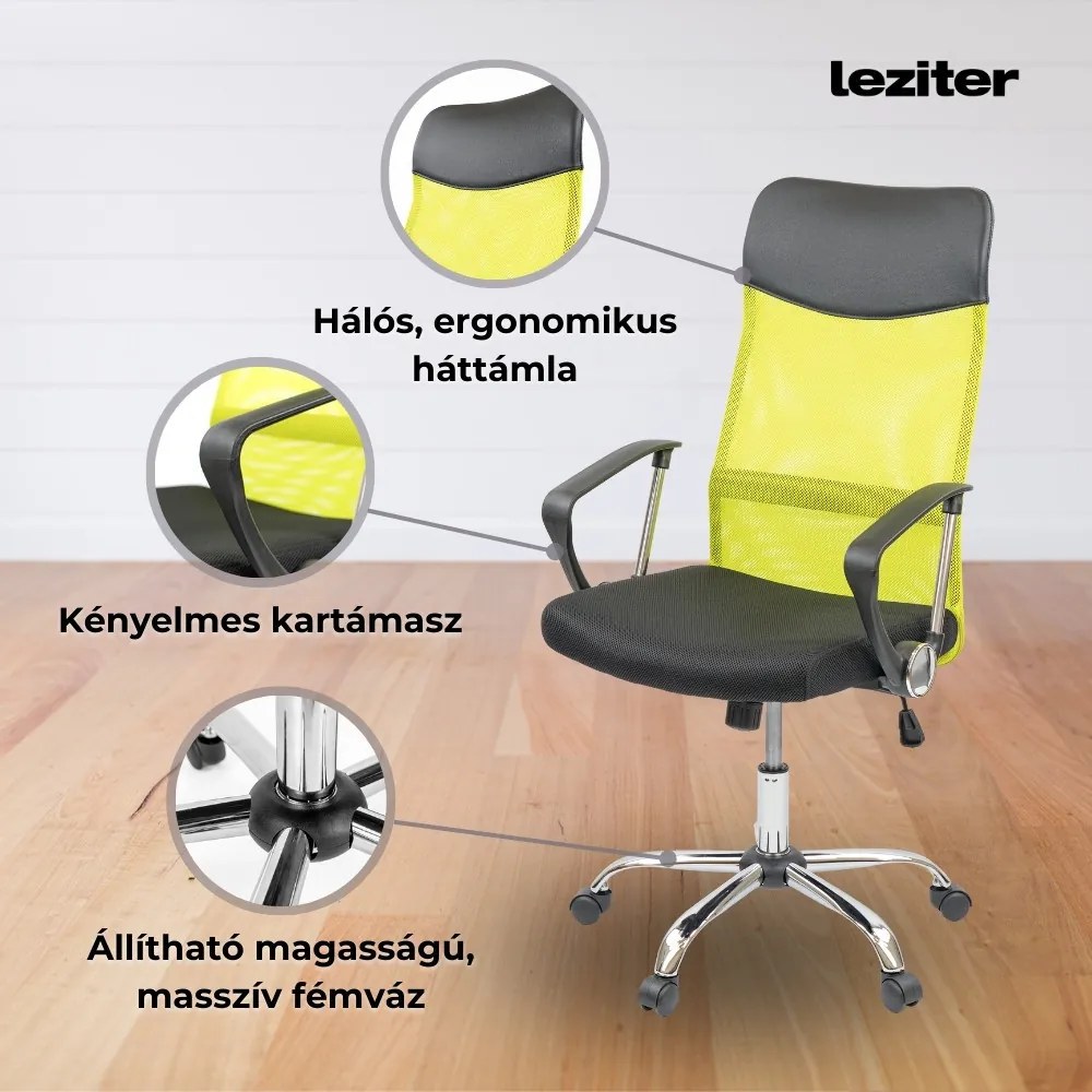 Scaun rotativ ergonomic de birou Fit, verde