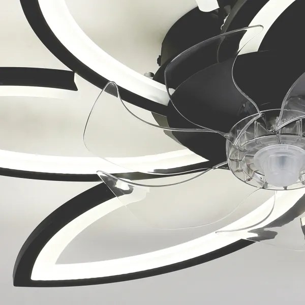 Brilagi-LED Lampă cu ventilator, dimabilă LED/50W/230V 3000-6500K negru+DO