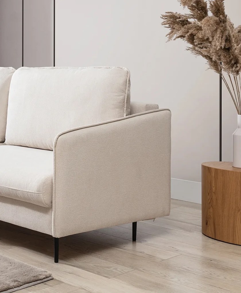 Canapea extensibilă pentru dormit Taila - țesătură bej Loft 01 / picioare negre