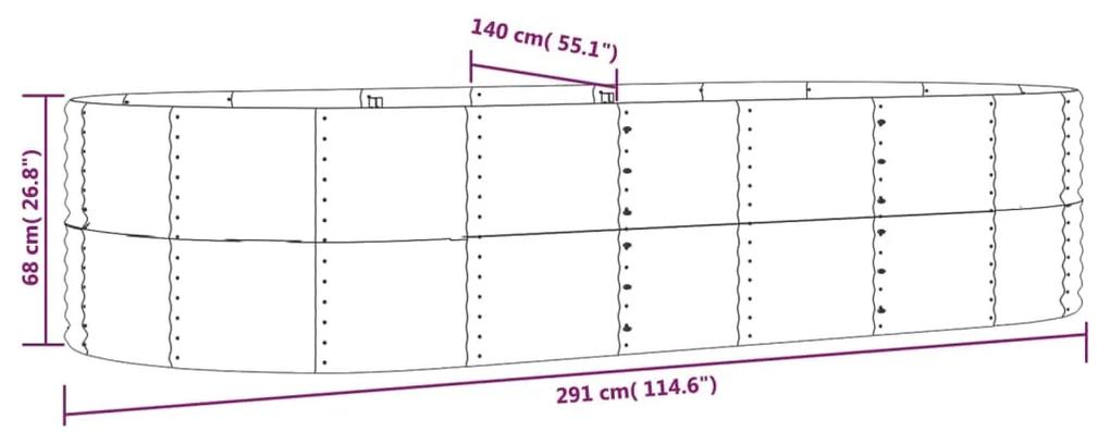 Jardiniera de gradina, gri, 291x140x68 cm, otel Gri, 291 x 140 x 68 cm, 1