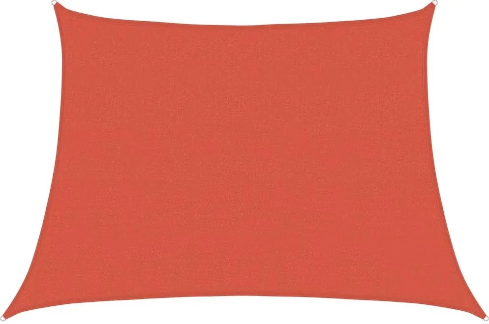 vidaXL Pânză parasolar, teracotă, trapez, 4/5x3 m, HDPE, 160 g/m²
