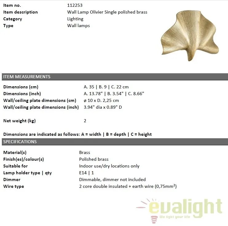 Aplica eleganta LUX Olivier Single 112253 HZ