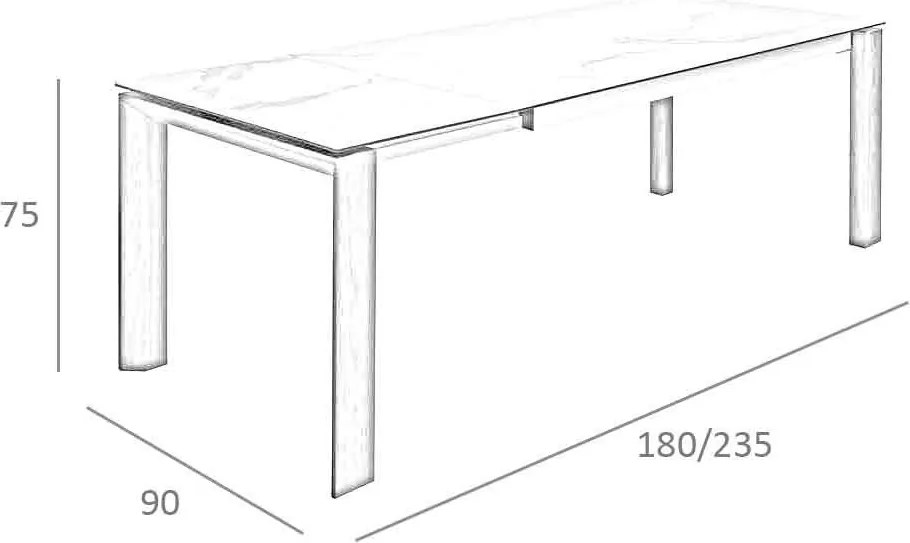 Masa dining extensibila design ultra-modern Ceramic 180-235x90cm