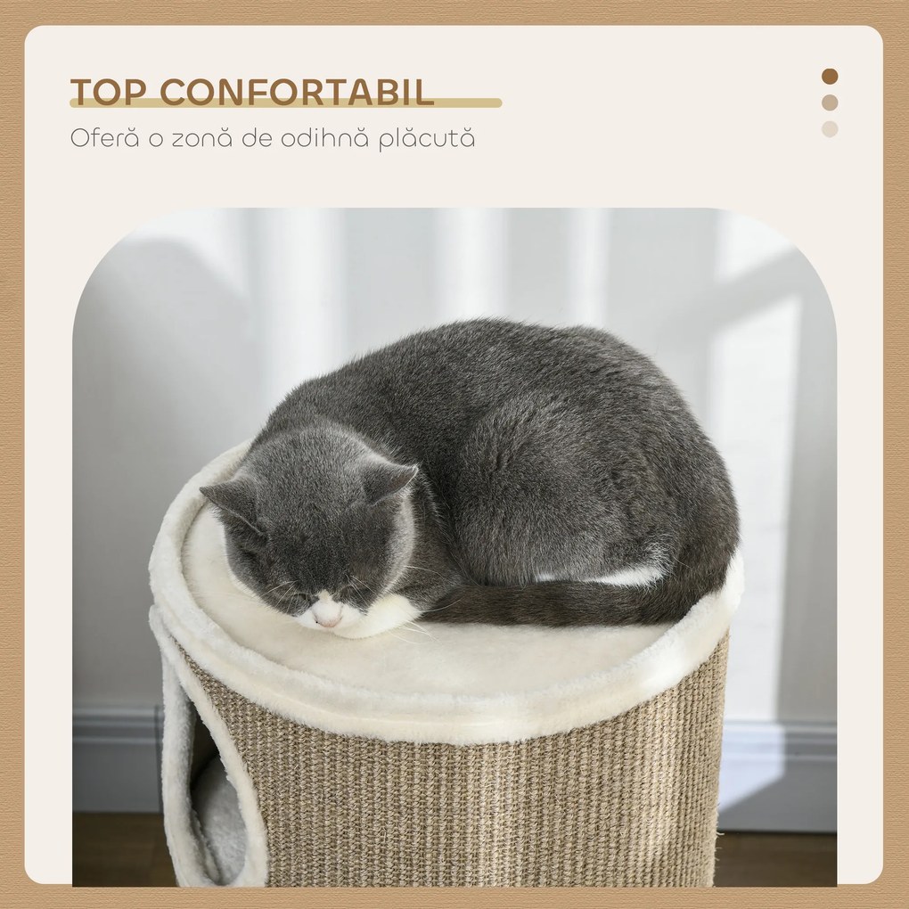 PawHut Ansamblu pentru pisici, Turn din Sisal pentru animale de companie cu planforme cu invelis moale | Aosom Romania