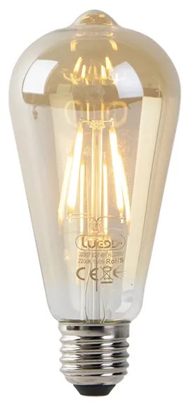 Filament LED ST64 4W 2200K auriu cu senzor lumină-întuneric