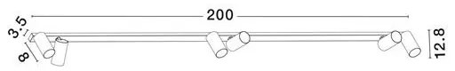 Plafoniera cu 6 Spoturi directionabile stil minimalist OSO, NVL-9030916