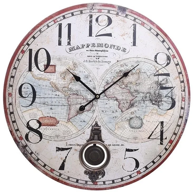 Ceas de perete din lemn cu pendul Atlas 58 cm