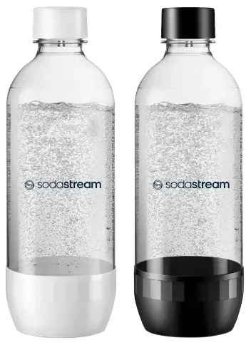 Set 2 sticle carbonatare, plastic, 1L, AlbNegru Sodastream 1042202400