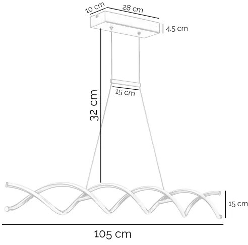 Lustră LED pe cablu ONLI DNA LED/24W/230V 4000K argintiu