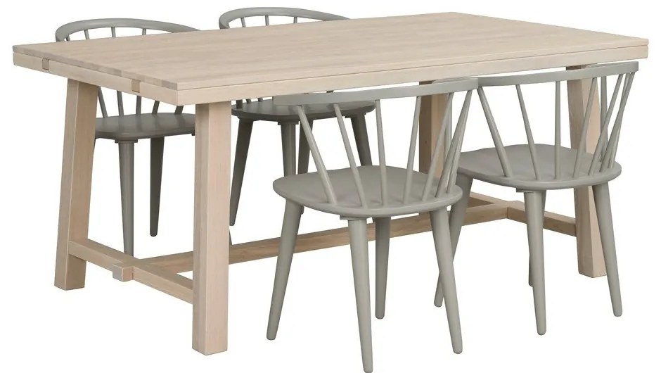 Masă de dining din lemn de stejar lăcuit Rowico Brooklyn, 170 x 95 cm, mat