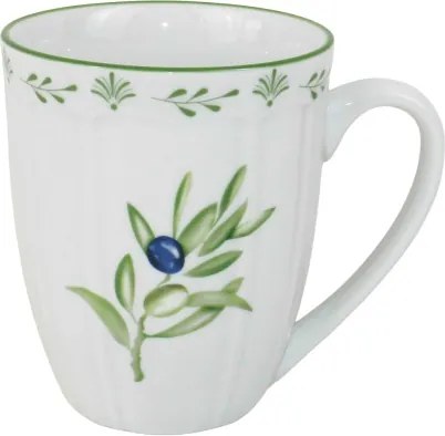 Cană stil Mediterraneean verde , din portelan , "Oliv"