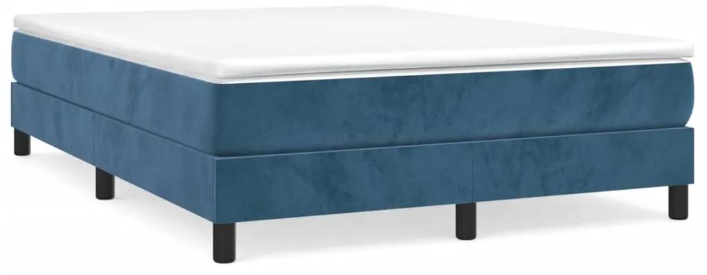 3120770 vidaXL Cadru de pat, albastru închis, 140x190 cm, catifea