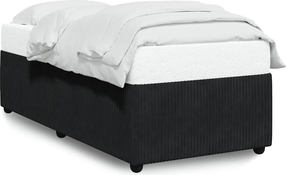 vidaXL Cadru de pat, negru, 90x190 cm, catifea