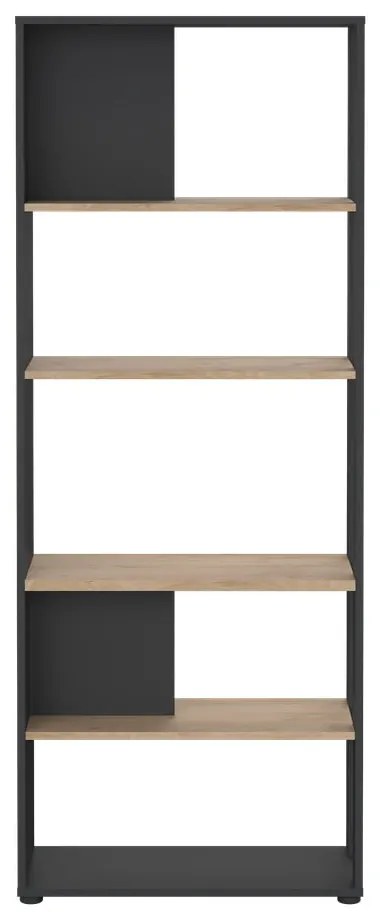 Bibliotecă gri antracit/cu aspect de lemn de stejar 80x205 cm Sign – Tvilum