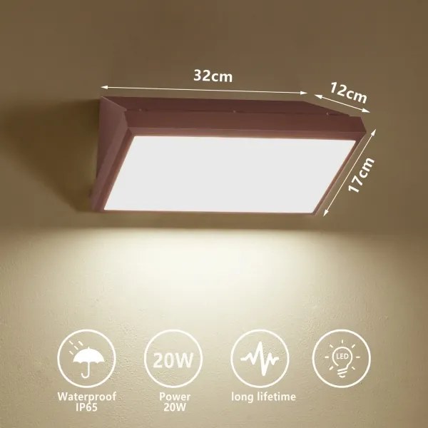 Brilagi - Aplică LED de exterior TRIANGLE, 20W, 230V, maro, IP65
