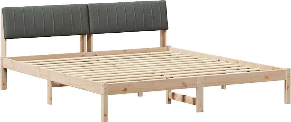 vidaXL Cadru de pat maro și gri închis 180 x 200 cm Lemn masiv de pin