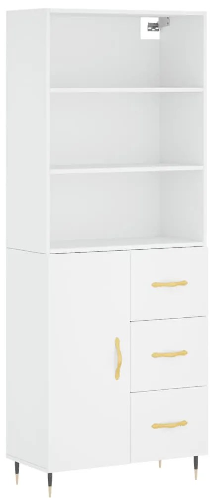 vidaXL Dulap înalt, alb, 69,5x34x180 cm, lemn compozit