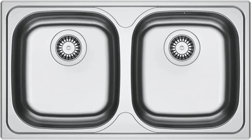 Chiuveta bucatarie inox Franke Spark 78x43.5 cm cu 2 cuve fara picurator finisaj texturat