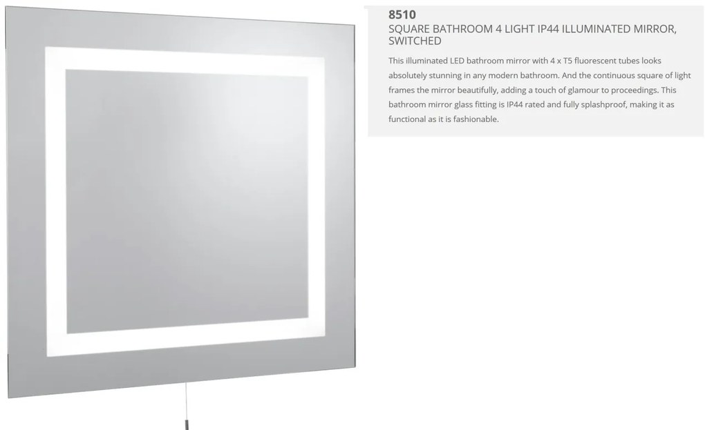 Oglinda cu iluminat LED pentru baie IP44 Bathroom 8510 SRT