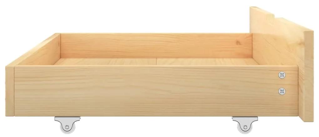 Cadru pat cu baldachin, 2 sertare, 160x200 cm, lemn masiv pin Lemn deschis, 160 x 200 cm, 2 Sertare
