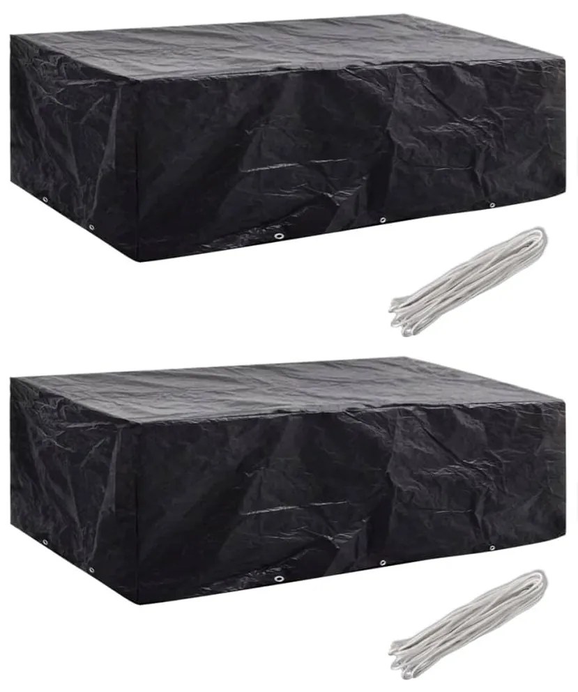 vidaXL Huse mobilier grădină 2 buc. 300x140cm set poliratan 10 ocheți