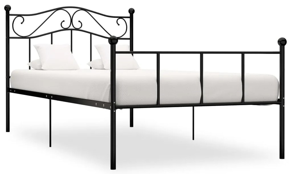 vidaXL Cadru de pat, negru, 100 x 200 cm, metal