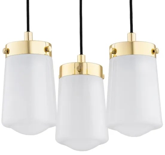 Lustră pe cablu PASADENA 3xE27/15W/230V aurie/albă Argon 6164