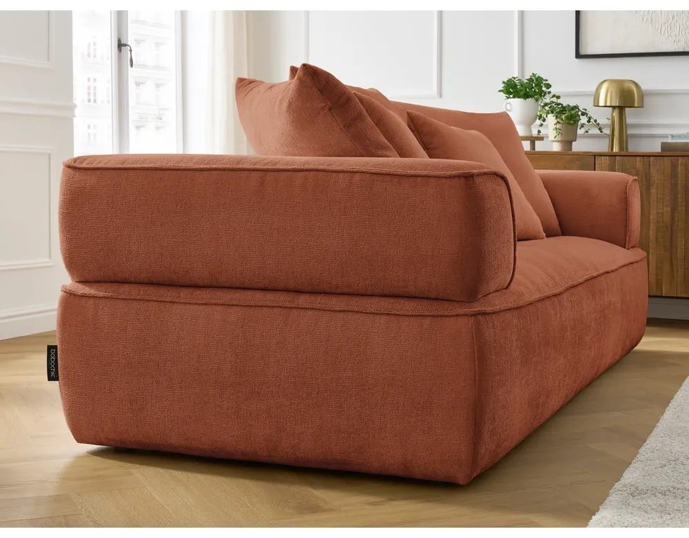 Canapea teracotă cu tapițerie din chenille 237 cm Whesley – Bobochic Paris