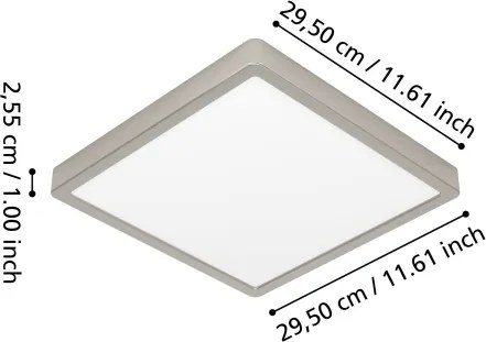 Eglo 901384 FUEVA-Z - plafonieră LED RGBW dimabilă cu sticlă fumurie, LED/13,5W/230V 29,5cm IP44 crom