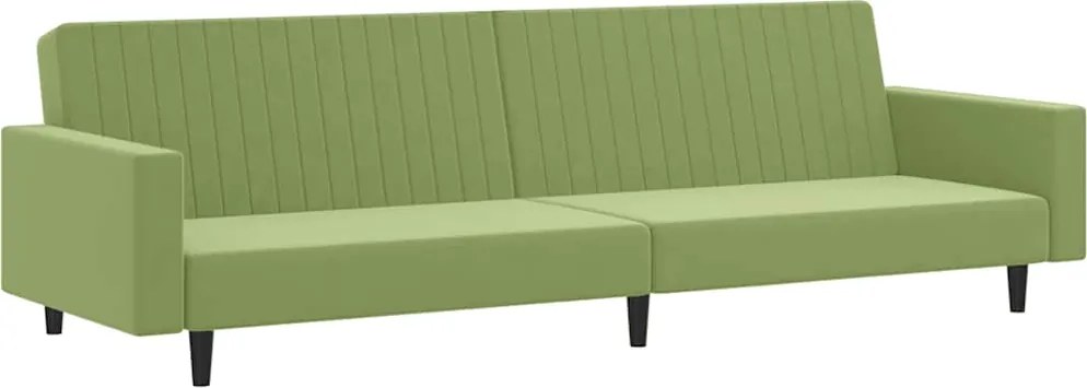 vidaXL Canapea extensibilă cu 2 locuri, verde deschis, catifea