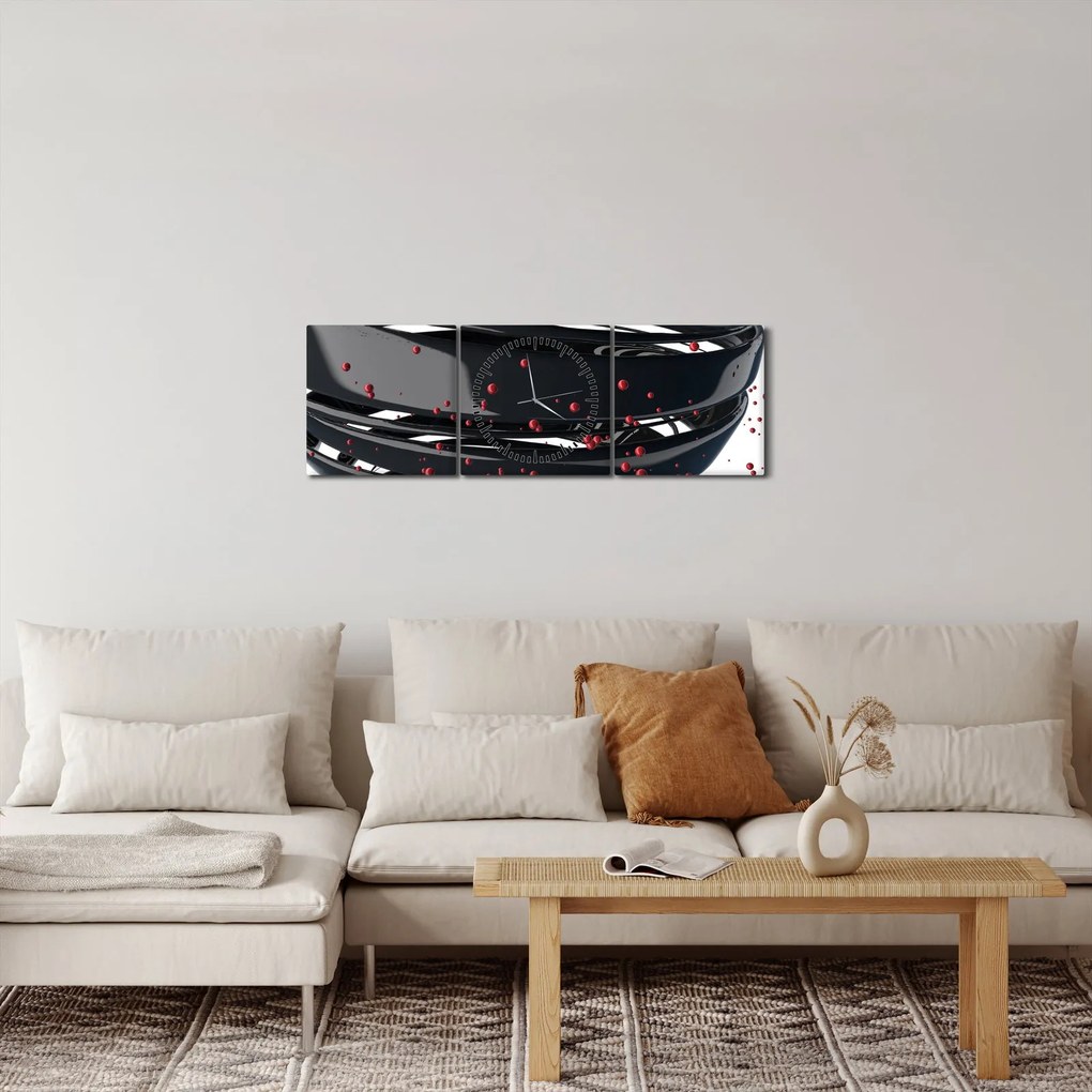 Tablou - Abstracției de glob pământen (cu ceas) (90x30 cm)