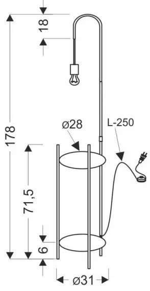 Lampadar WALK 1xE27/40W/230V turcoaz/negru