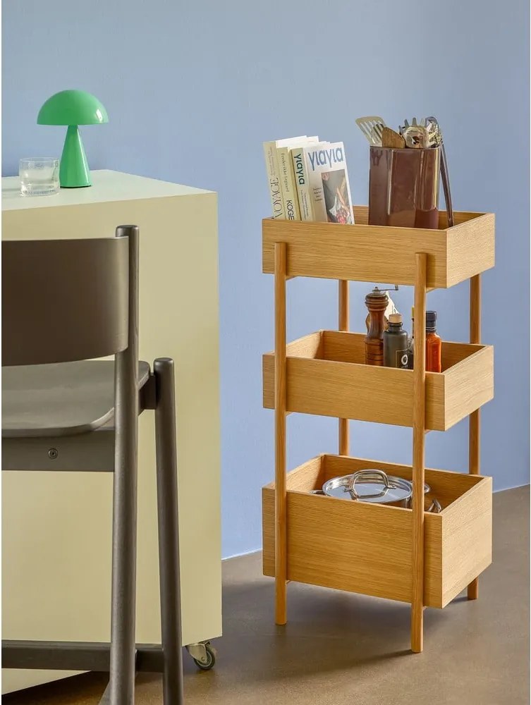 Masă consolă în culoare naturală din lemn de stejar 34x43 cm Stack – Hübsch