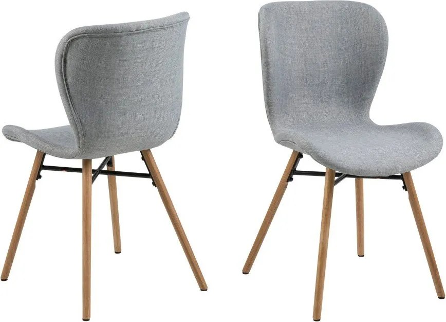 Set 2 scaune Actona Batilda, gri deschis