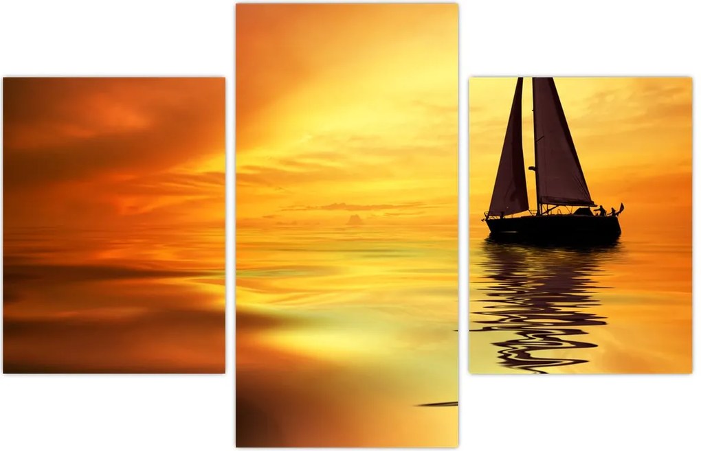 Tablou - Sailboat la apus de soare (90x60 cm)