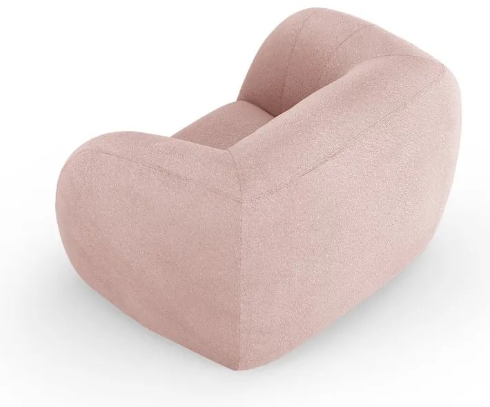 Fotoliu roz deschis cu tapițerie din stofă bouclé Essen – Cosmopolitan Design