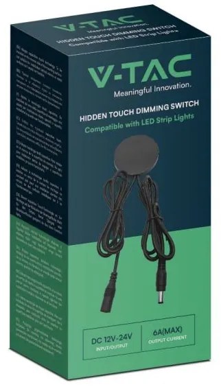 Intrerupator dimmer Touch ascuns, negru, V-tac