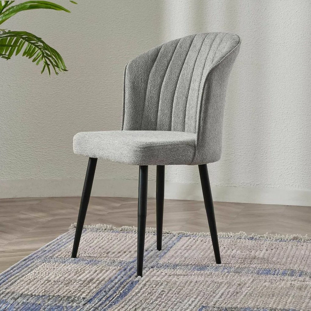 Set de scaune de sufragerie Rubi Light Grey andBlack, 2 buc.