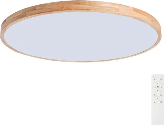 Brilagi - Lampă LED dimabilă WOODLINE, 128W, 230V, 3000-6000K, stejar, diametru 100 cm + telecomandă