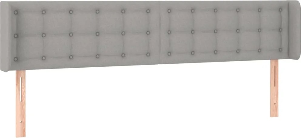 vidaXL Tăblie de pat cu aripioare gri deschis 183x16x78/88 cm textil