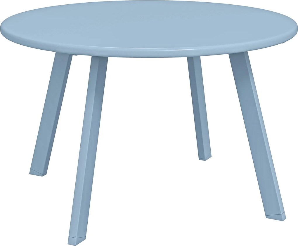 Outsunny Masă de cafea rotundă mică, masă de serviciu cu piciorușe antiderapante, cadru din metal, pentru grădină, Ø 70 x 42 cm, albastru | Aosom Romania