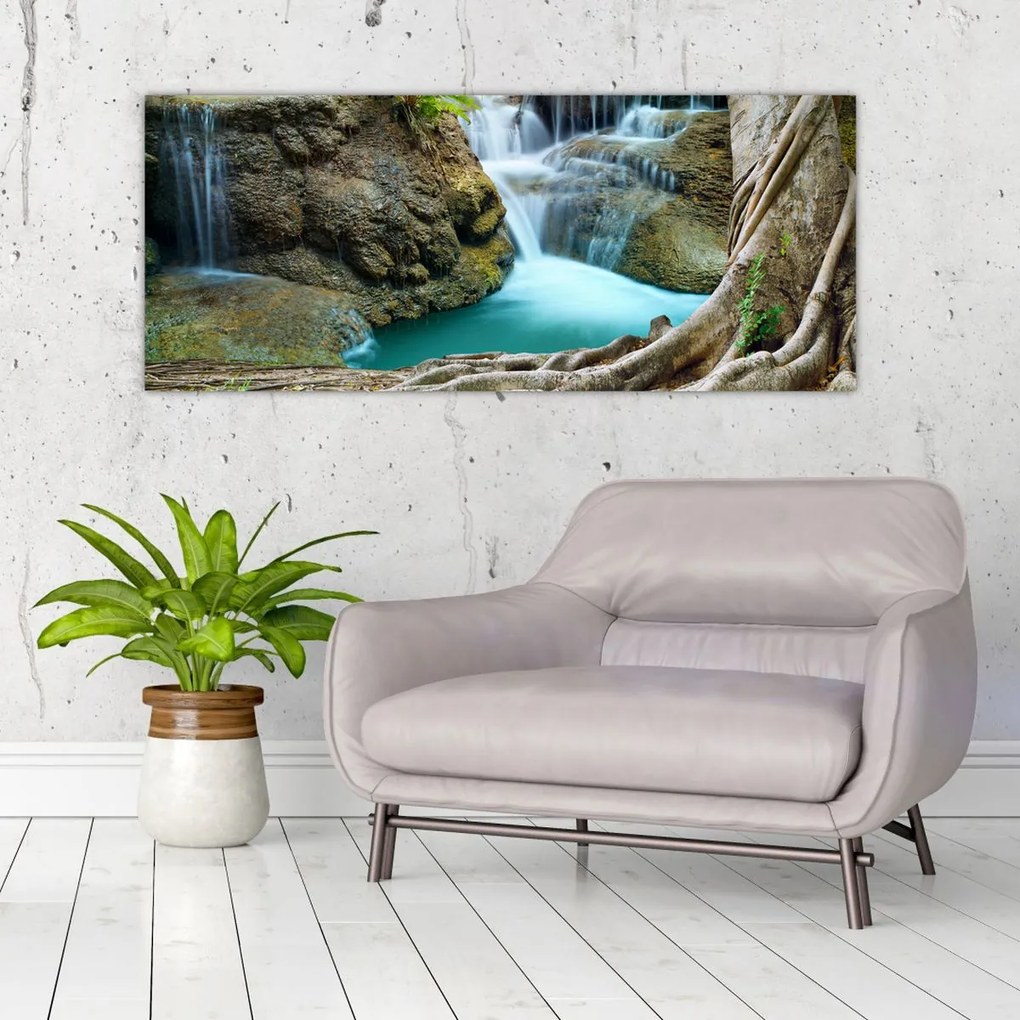 Tablou - Râu cu cascade (120x50 cm)